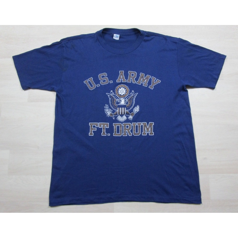 Vintage 80s U.S. Army Fort Drum T-Shirt Mens (L) Military Artex Single Stitch NY